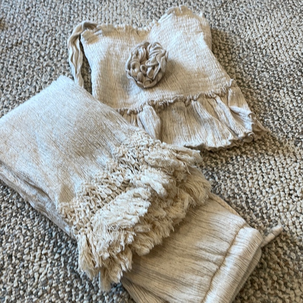 Ooh la la couture size 8 cream gauze / fringe set